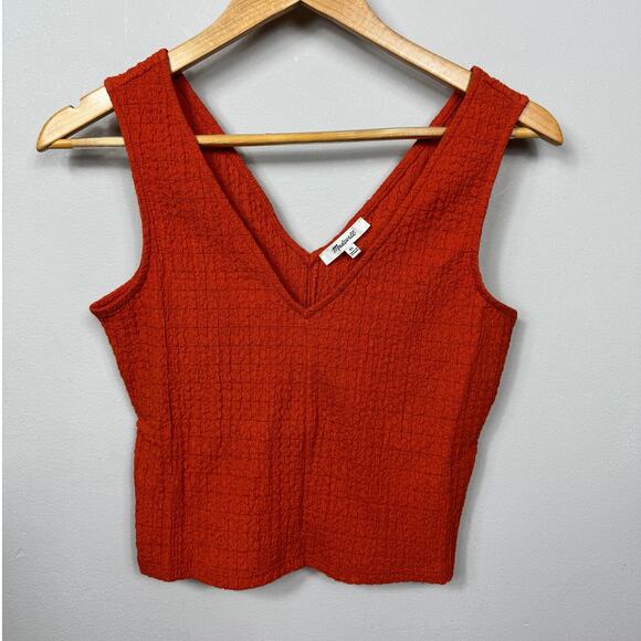 New Madewell V-Neck Sleeveless Crop Top in Copperwashed Orange Size XS - Picture 4 of 12